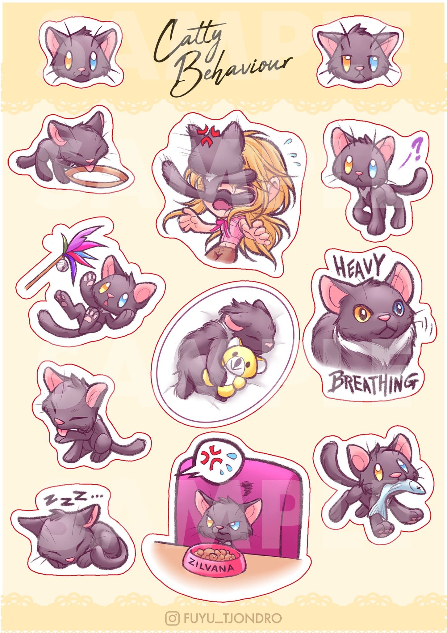 Catty Behaviour - Sticker Sheet